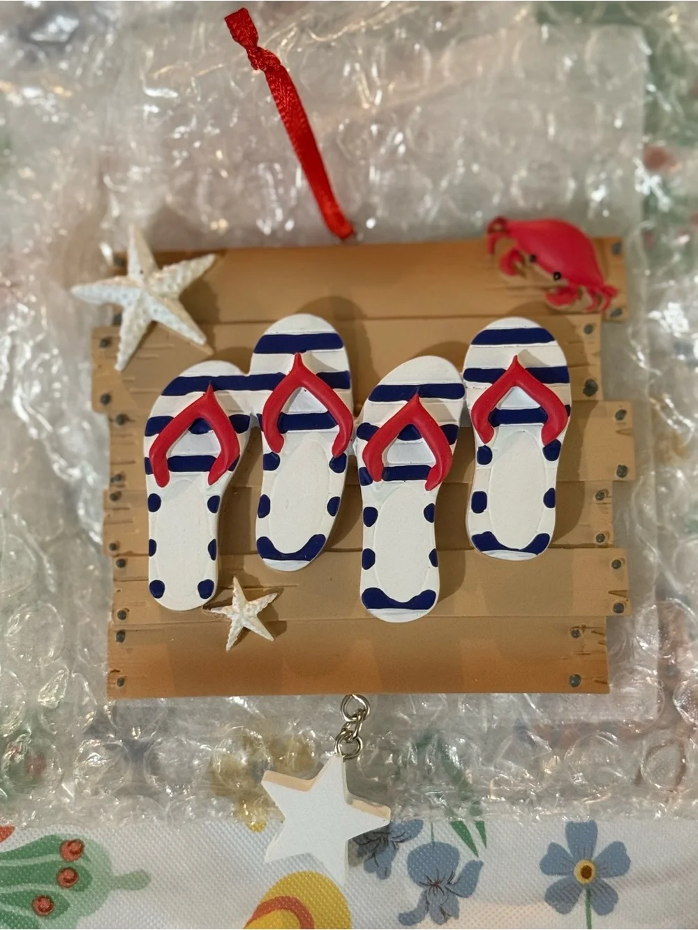 Nautical Flip-Flop Family of 4 Ornament